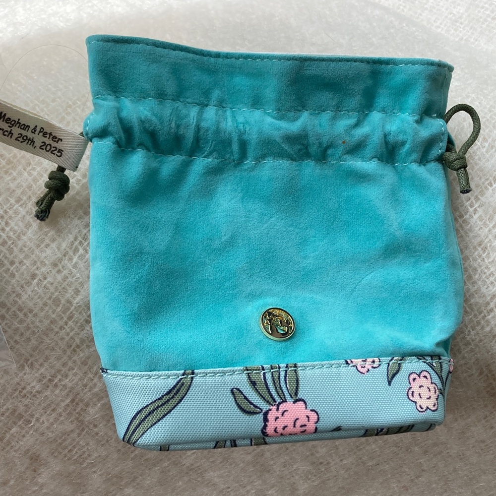 Spartina keepsake drawstring bags NWT / 4 coral, 1 blue, 1 green available - Picture 4 of 5